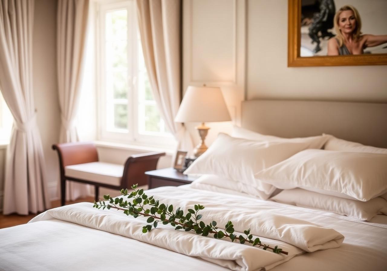 Chambre avec linge frais